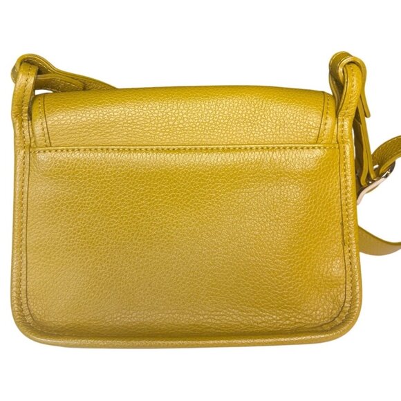Longchamp Le Foulonné Mimosa Yellow Leather Crossbody Bag Adjustable Strap - Picture 4 of 16